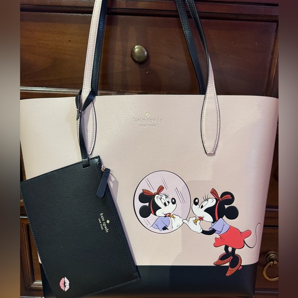 Kate Spade Pink and Black Disney Tote - Picture 2 of 9